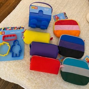 Lego x Target Pencil/Toiletry Zipper Poches, Cookie Cutters, and Box with Handle